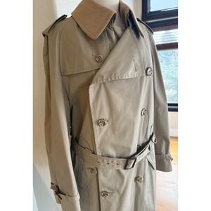 Jack Henry Mens Tan Double Breasted Over Coat Classic Graham Gunn Wool Liner 40R